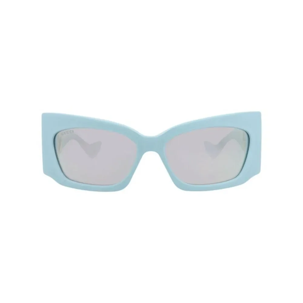 Gucci Shield-Frame Recycled Acetate Sunglasses Blue Womens